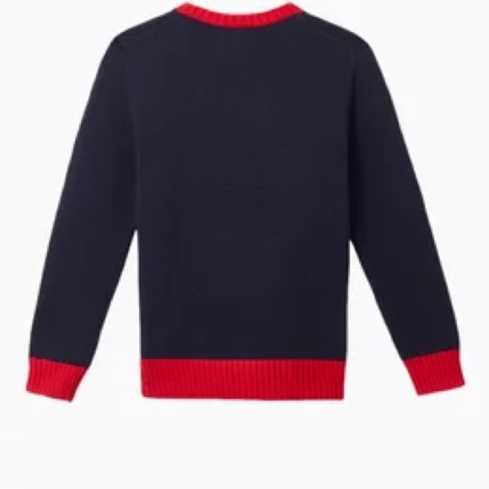 Boys 100% cashmere  Navy and Red Sweater 6